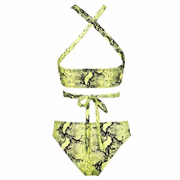 Neon Snake Print Bikini - Picture 3 of 10